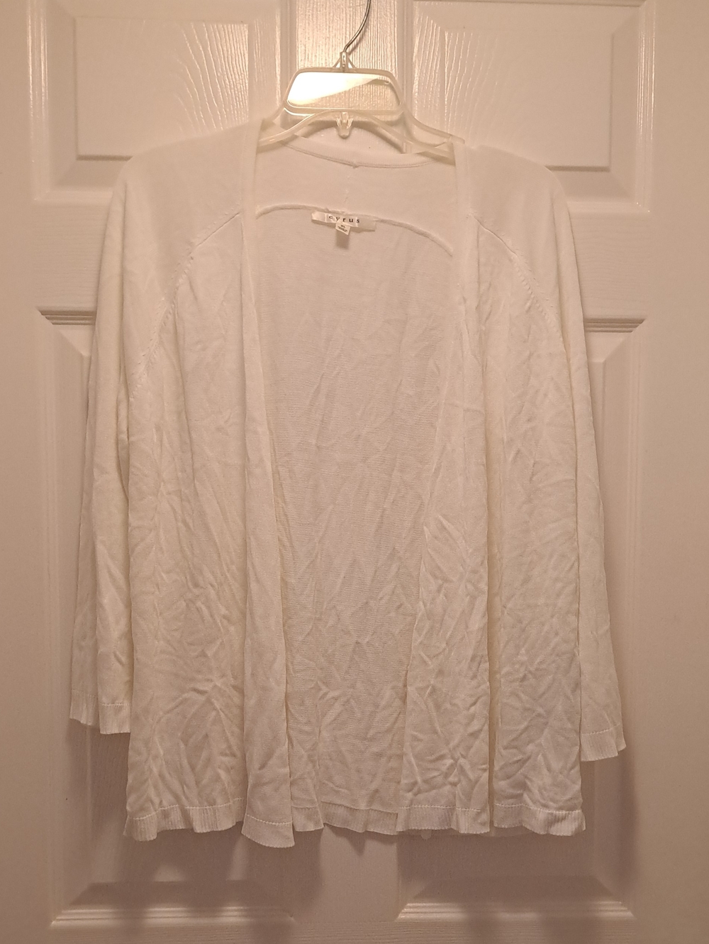 Cyrus White Open-Front Women's Cardigan